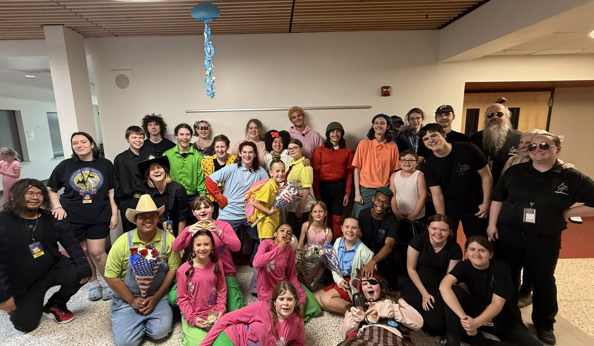A huge congratulations to the cast and crew of SpongeBob the Musical and thank you to Dr. Ferguson for coming to cheer us on. Can you spot him in this picture??