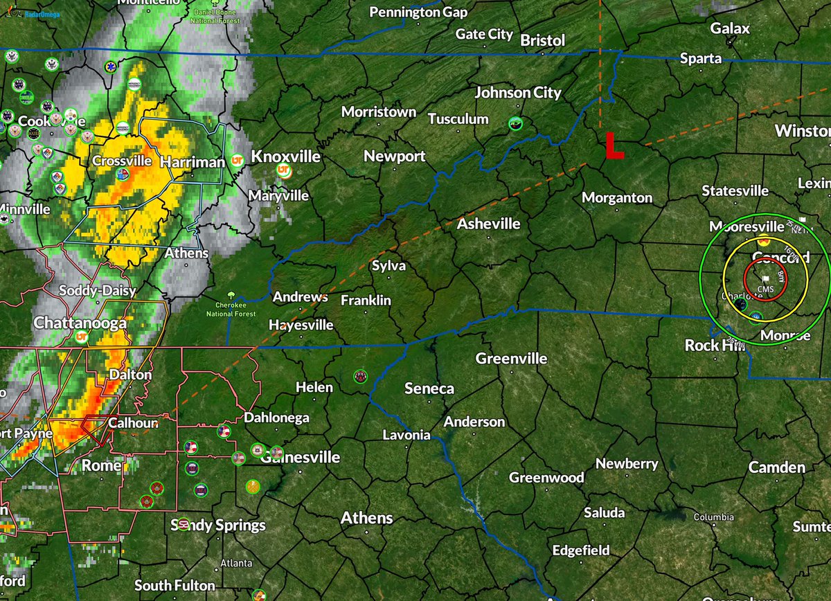 RoCoWXSports's tweet image. Radar Update – 6:48 PM
Lap 34 of 400 underway at the Coke 600.
Storms in east TN moving east ~40 mph.
ETA at Charlotte Motor Speedway still 10:30 PM–Midnight.
Race remains dry for now.
#Coke600 #RadarUpdate #RowanCountyWeather #NASCAR