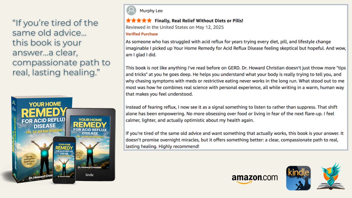 howie22cosmos1's tweet image. Finally, Real Relief Without Diets or Pills!

Thank you, Murphy Leo, for your detailed review. I relate to your initial skepticism. That was me once!

#AcidReflux #AcidRefluxRelief #AcidRefluxAwareness #GutHealth #DigestiveHealth #HolisticHealing #BookRecommendations #NoDieting