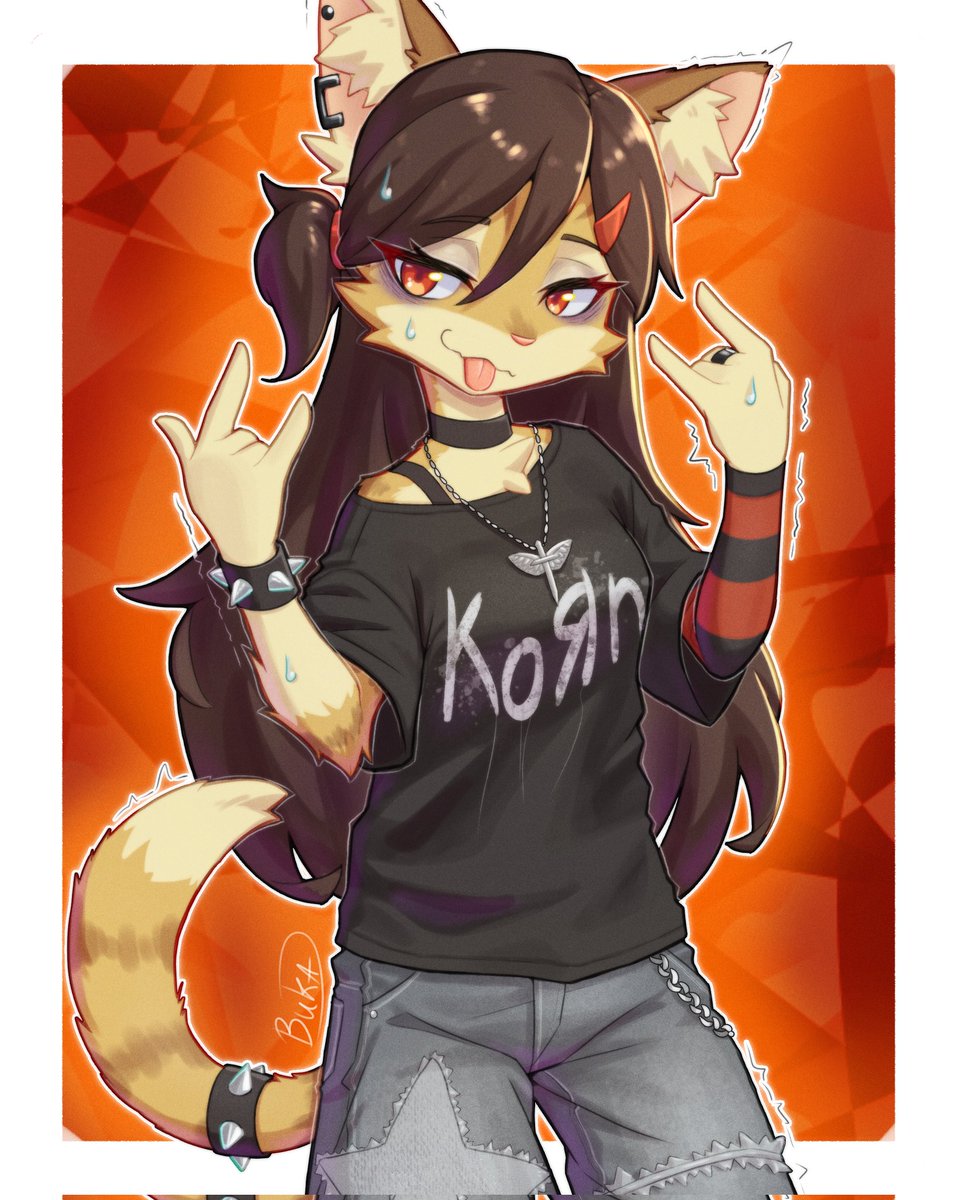 My part of art trade with <a href="/MyrskyDraws/">Myrsky.draws</a> 🐾🍊