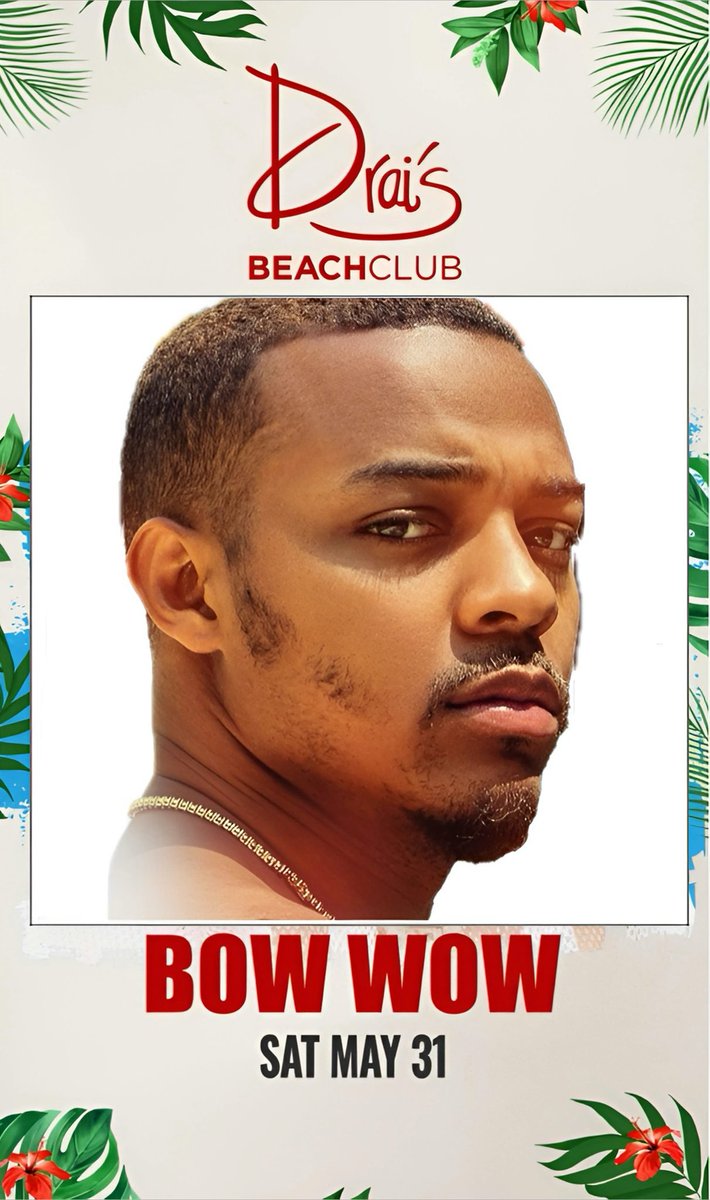 Bow Wow (@smoss) on Twitter photo Las Vegas, NV Saturday May 31st
“Bow Wow” takes over
<a href="/draisbeachclub/">Drai’s Beachclub</a> for tix and sections click link below! You are not going to want to miss this!!! ☀️
draisgroup.com/las-vegas/even… Las Vegas, NV Saturday May 31st
“Bow Wow” takes over
<a href="/draisbeachclub/">Drai’s Beachclub</a> for tix and sections click link below! You are not going to want to miss this!!! ☀️
draisgroup.com/las-vegas/even…
