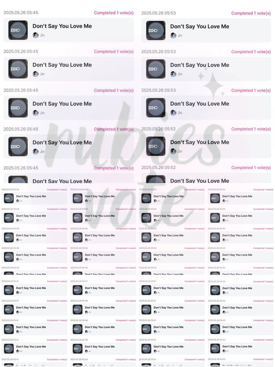 RT DEAL COMPLETED ✅
MNET - PRE-VOTE MCOUNTDOWN

Congratulations #JIN ⋆୨୧˚
✿ 50 Votes

Thank you for participating ❣
#Rubiesvote_Giveaway
#Rubiesvote_RTdeal