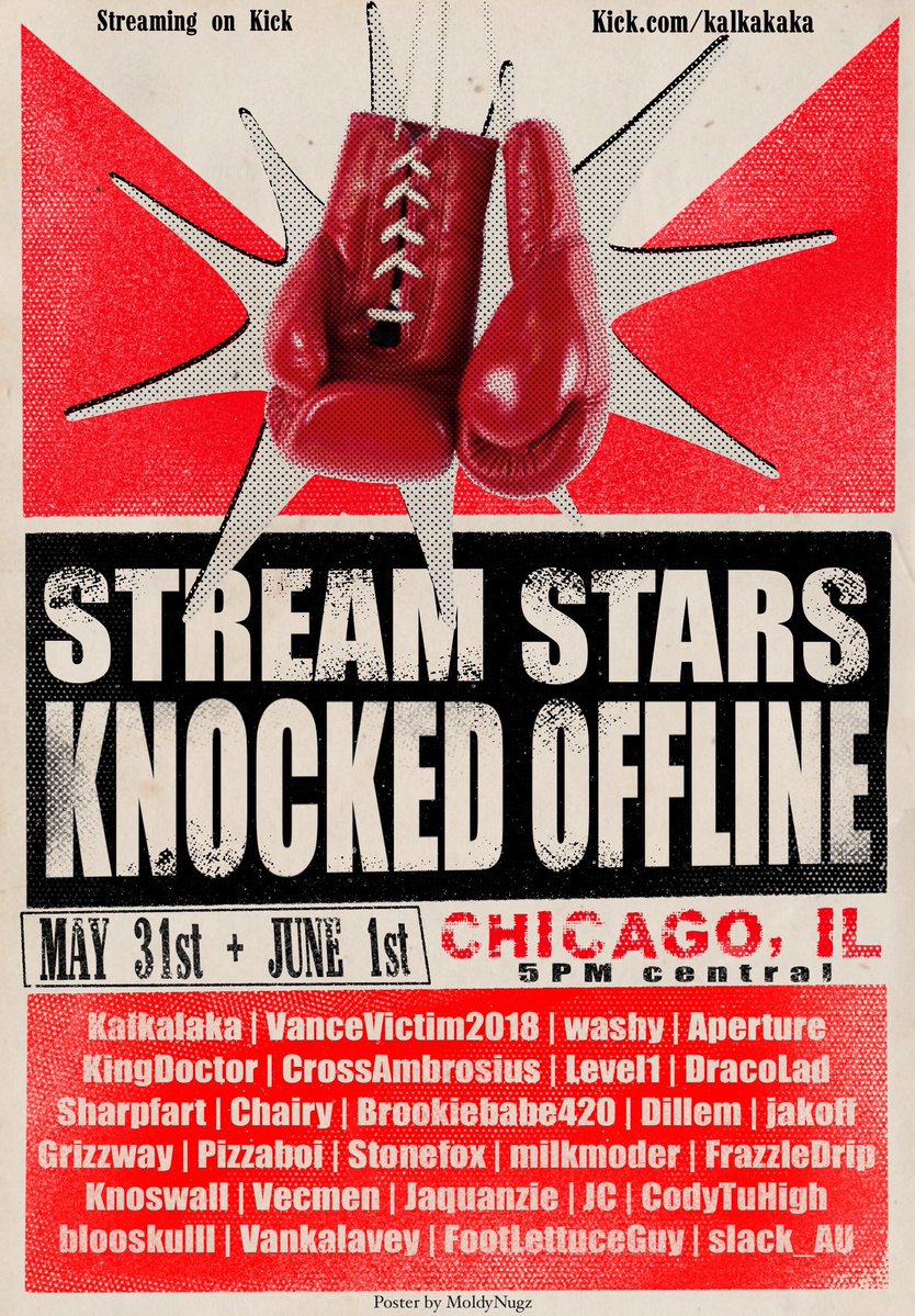 Abby Blackbird 🪓 (@abbyblackbird) on Twitter photo Sad about Creator Clash not happening? 🥊
SOLUTION: Watch STREAM STARS KNOCKED OFFLINE!!
When: May 31st -June1
Where: Chicago
Where to watch: YOUTUBE, TWITCH, KICK
Links: linktr.ee/streamstarskno…
Follow on X:
<a href="/Knocked_Offline/">Stream Stars Knocked Offline</a>
✨ SEE YOU THERE ✨ Sad about Creator Clash not happening? 🥊
SOLUTION: Watch STREAM STARS KNOCKED OFFLINE!!
When: May 31st -June1
Where: Chicago
Where to watch: YOUTUBE, TWITCH, KICK
Links: linktr.ee/streamstarskno…
Follow on X:
<a href="/Knocked_Offline/">Stream Stars Knocked Offline</a>
✨ SEE YOU THERE ✨