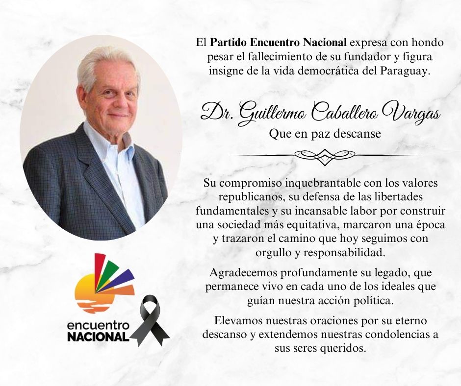 Participamos con hondo pesar el fallecimiento de nuestro fundador, el Dr. Guillermo Caballero Vargas.