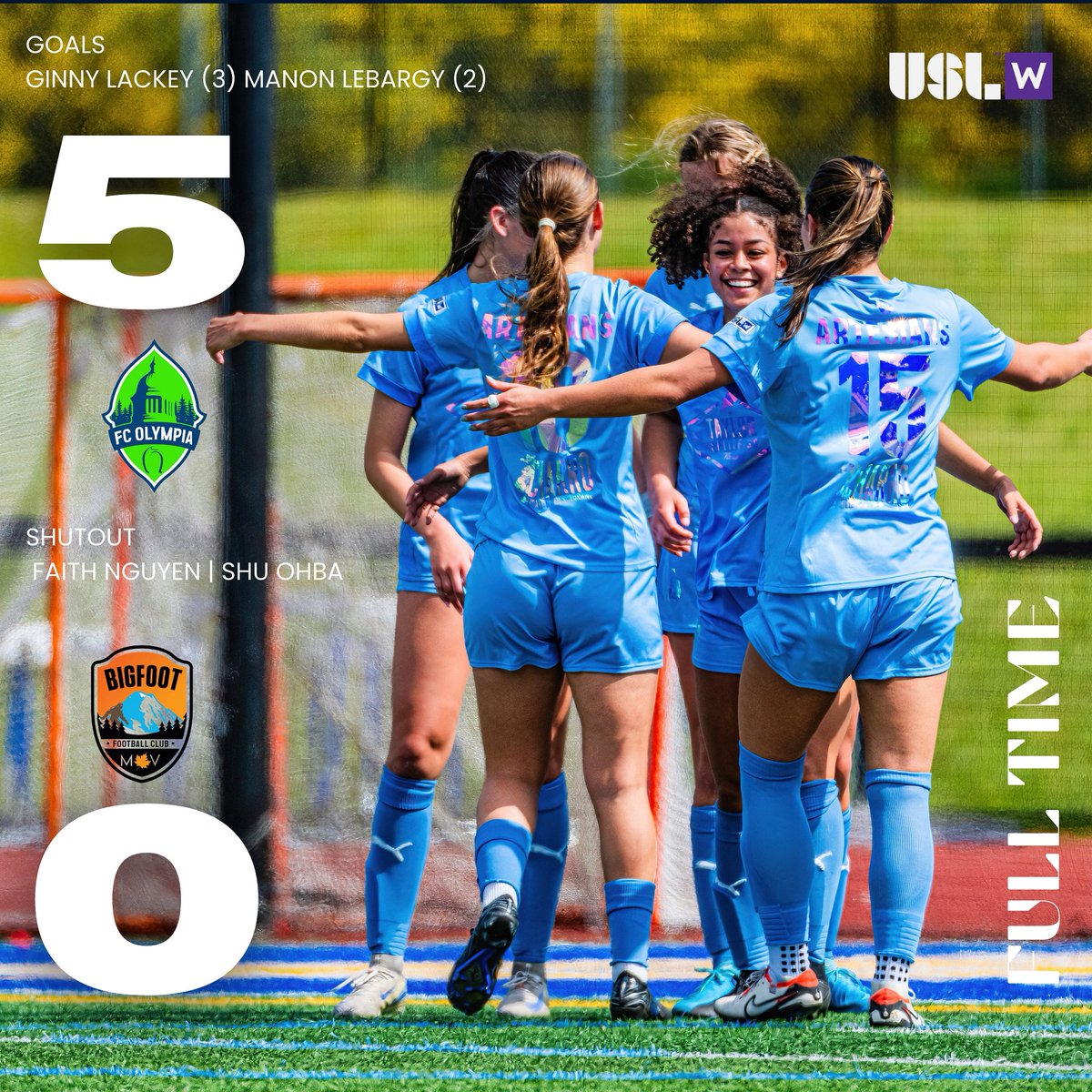 Oly! Oly! Oly!  💙🩵💚

Final in Maple Valley, WA!  Lackey w/ a Hat Trick &amp; Lebargy with 2 Goals! 👉 @charro_olympia 👈

🧤 Faith Nguyen &amp; Shu Ohba close the @n1glovesusa shutout!

#fcolympia #artesians #uslwleague #uslw #forthew