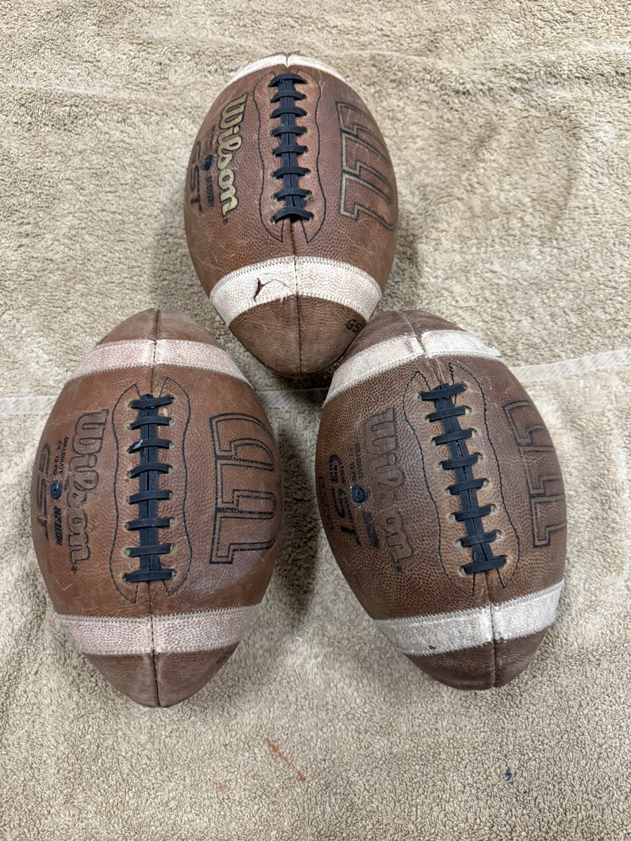 3 footballs repaired for a college kicker in California.  If you need this service, contact me.
CoachSedFBRepair.com