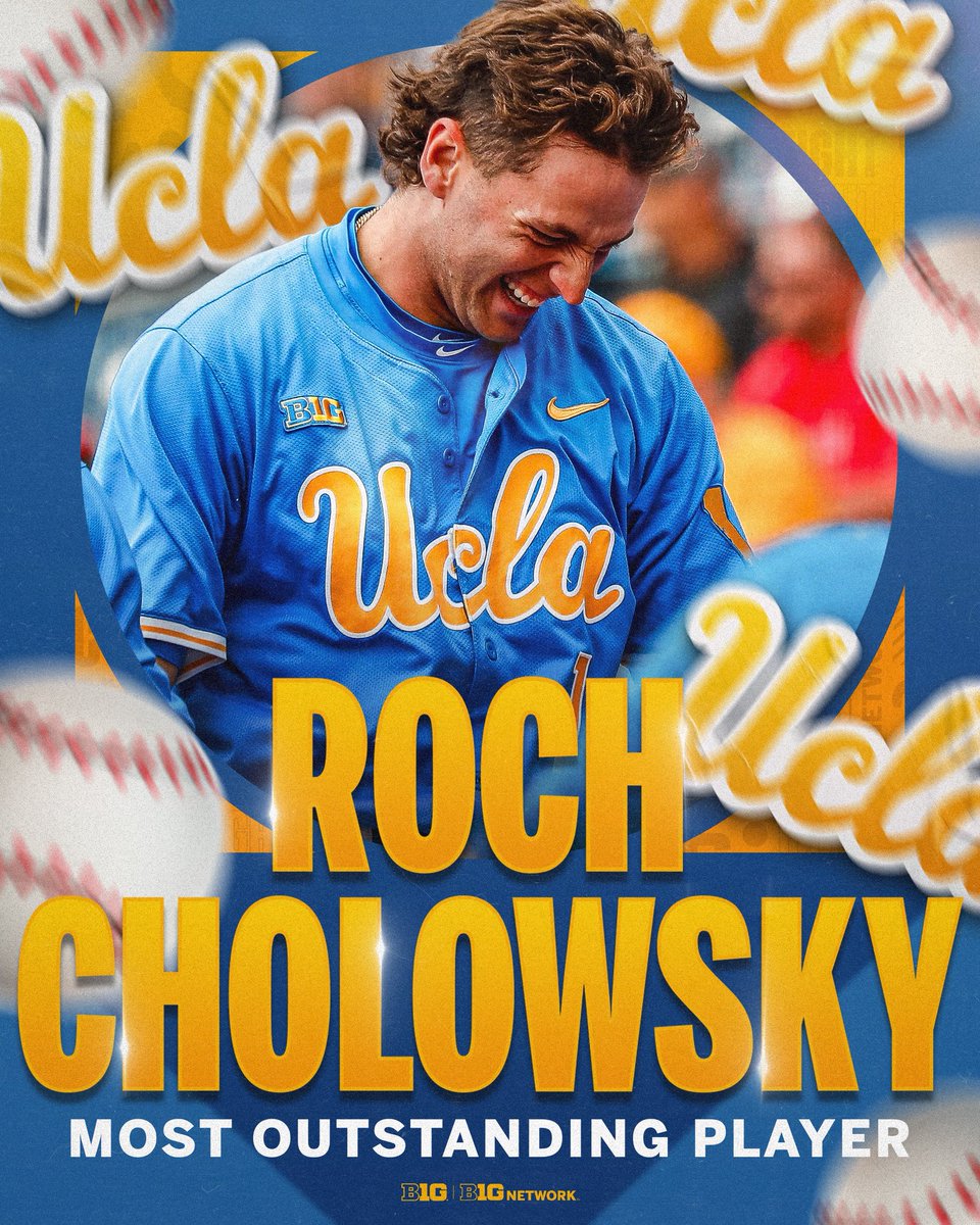 Big Ten Baseball (@b1gbaseball) on Twitter photo Congrats to <a href="/UCLABaseball/">UCLA Baseball</a>โs Roch Cholowsky for winning Most Outstanding Player at the #B1GBaseball tournament โพ๏ธ Congrats to <a href="/UCLABaseball/">UCLA Baseball</a>โs Roch Cholowsky for winning Most Outstanding Player at the #B1GBaseball tournament โพ๏ธ