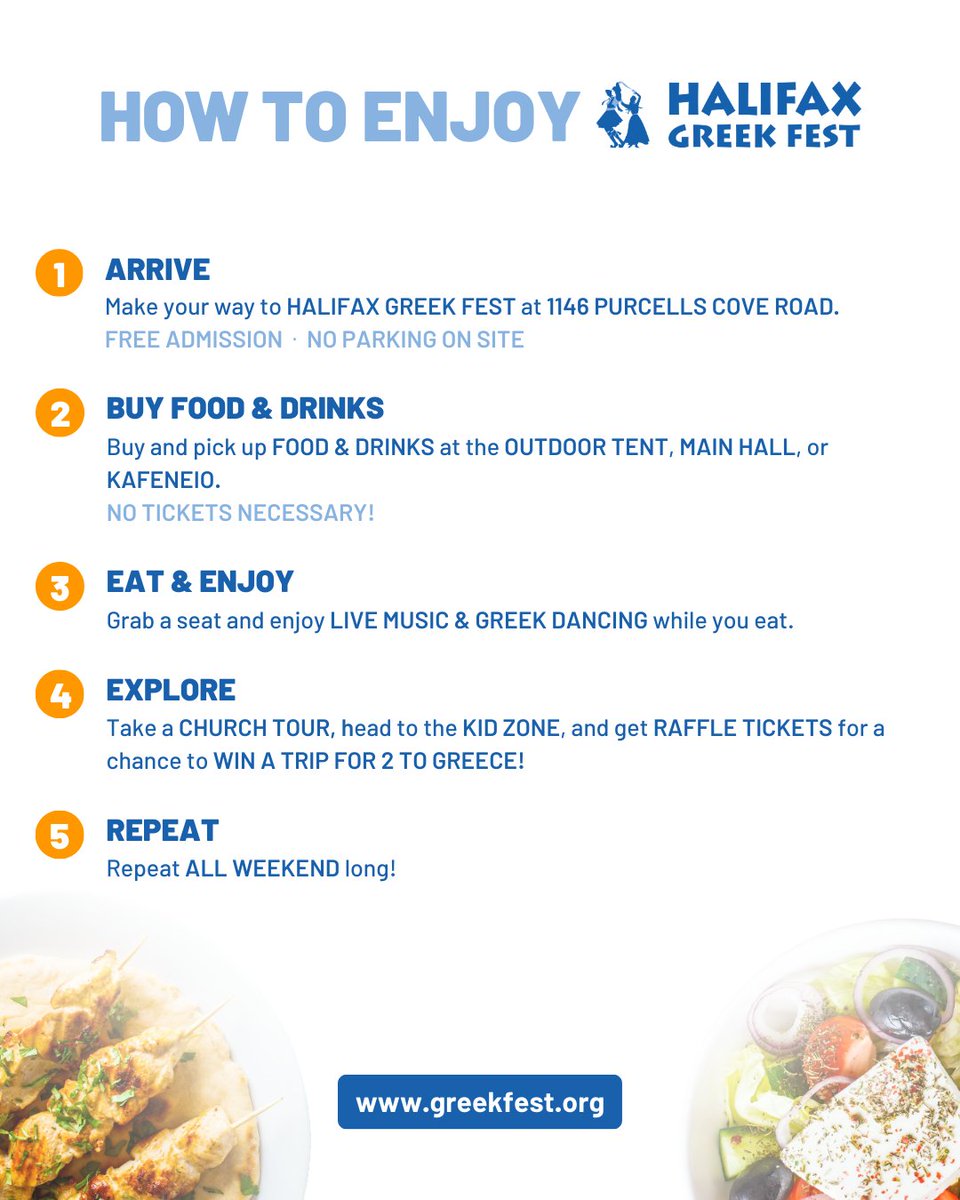 We're just under three weeks away! Halifax, get ready! 💙
🇬🇷 Halifax Greek Festival
🎟️FREE admission
📍1146 Purcells Cove Rd
📅June 12-15, 2025

greekfest.org