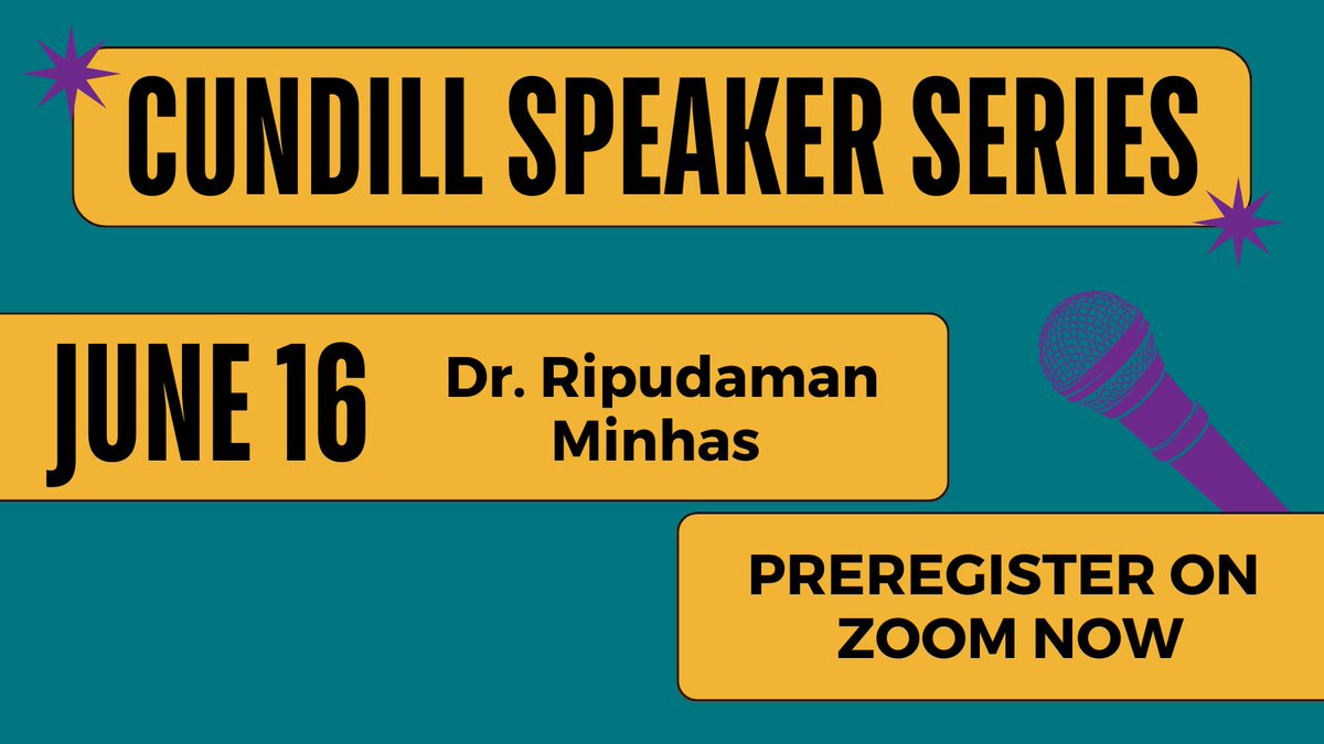 The Cundill Centre Speaker Series returns in June for the final series until the fall!

Join us by preregistering for the presentation on June 16th with Dr. Ripudaman Minhas at the link below: us02web.zoom.us/meeting/regist…

More details to come!