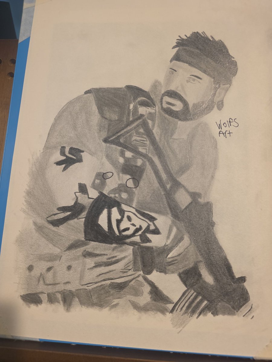 Hey <a href="/Sgt_Frank_Woods/">Sgt. Frank Woods</a> I drew you again:3 this time in gray scale.