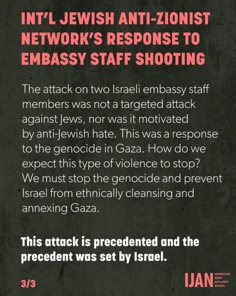 Jewish rejection of Zionist crimes is always welcome. May the trickle become a torrent. 🇵🇸
