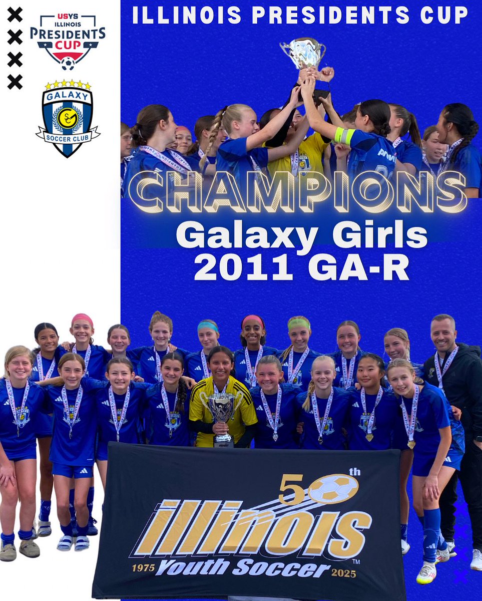 ILLINOIS PRESIDENTS CUP CHAMPIONS ‼️🏆🏆🏆🏆🏆🏆🏆🏆

Congratulations to Coach Kieran &amp; the 2011 GIRLS GA-R team who were crowned the U14 Illinois Presidents Cup Champions after a thrilling 2-1 OT victory over North Shore Elite! 💪🔥

These girls left it all on the field and