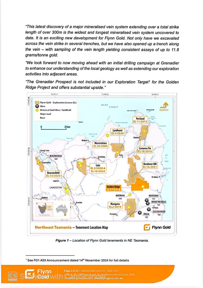 SalvadorMaurice's tweet image. $FG1 #FG1

High-Grade #Gold Vein System Bulk
Sample at Grenadier Prospect - Golden
Ridge Project, NE Tasmania

Significant new quartz vein system extending over a strike length of at least 300m confirmed at the Grenadier Prospect