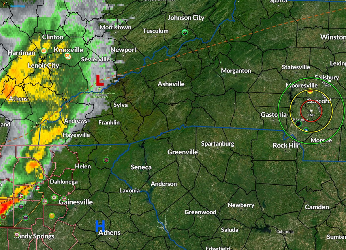 RoCoWXSports's tweet image. Radar Update – 7:48 PM
Lap 112 of 400 at the Coke 600.
Storms crossing the Smokies, moving east ~40 mph.
ETA at Charlotte Motor Speedway remains 10:30 PM–Midnight.
Race still looks dry through the finish.
#Coke600 #RadarUpdate #RowanCountyWeather