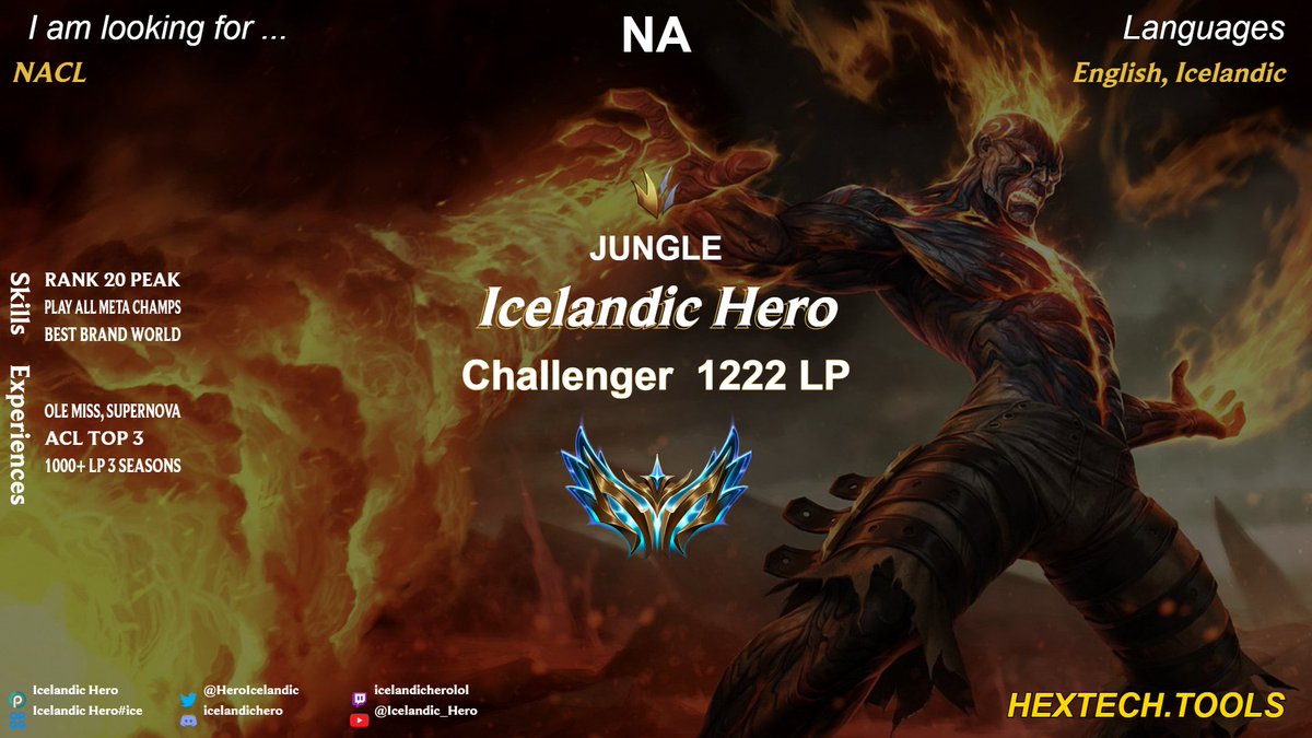 With our OQ run over, ACL almost complete (we gonna win), and me being graduated from Ole Miss: I am looking to prove myself in NACL. I've hit 1k LP and finished Challenger for the past 2 years while attending in-person classes every week. Likes &amp; Retweets greatly appreciated :D