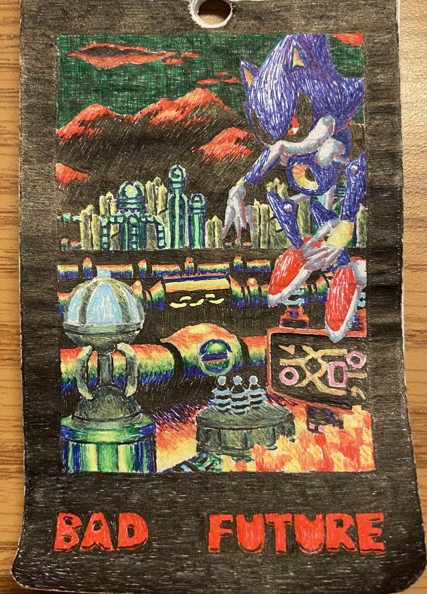 Collision Chaos Futures - Made with some gel pens I found at the store.

#SonicTheHedgehog #SonicCD #fanart