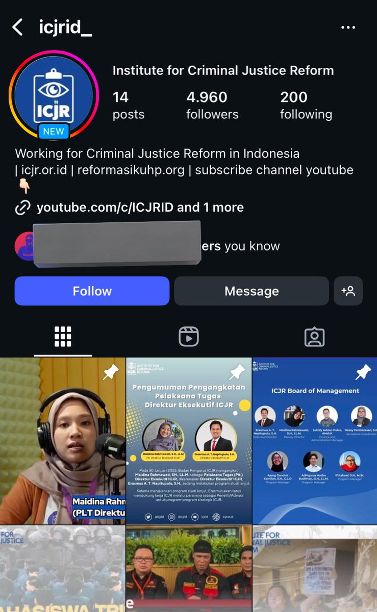 Rekan-rekan yg baik, ada usaha dari pihak2 tidak bertanggungjawab, memalsukan dan merekayasa informasi/statement dari ICJR, menggunakan akun Instagram dgn nama @icjrid_

Akun Instagram ICJR yg asli adalah @/icjrid

Terima kasih