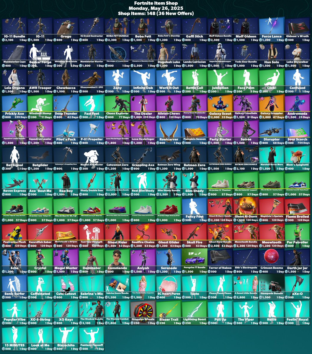FireMonkey's tweet photo. 🛒 #Fortnite Item Shop
⏰ Monday, May 26, 2025

🏷️ Check The Web Store! (SAC Code Auto-Applied)
https://t.co/6wEBWuuvvg #EpicPartner

💙 Consider Using These SACs:
· FireMonkey #AD
· W1q https://t.co/N4anOsLU6I