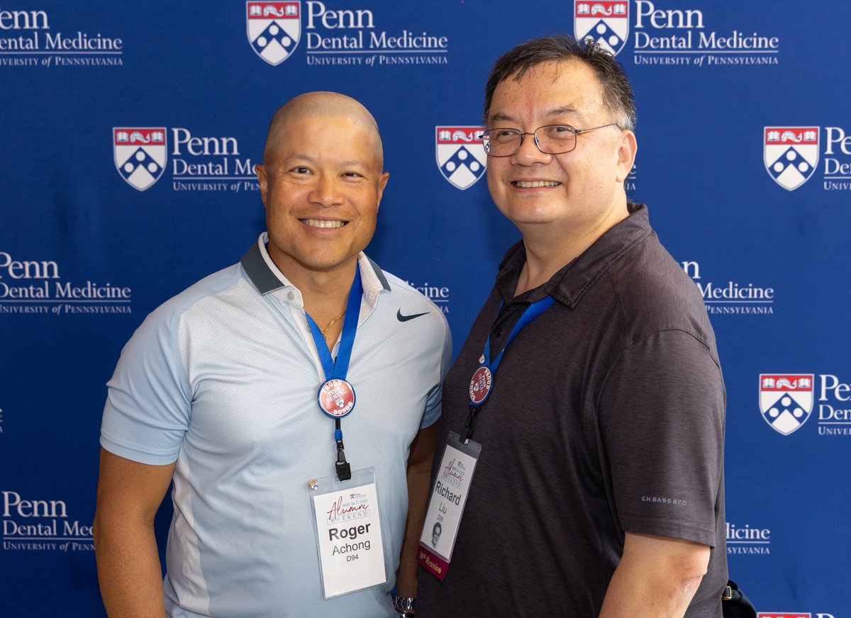 Roger Achong, BSc, DMD, MS, MBA, FAAPD, FRCD(C)……… (@trinirastagunds) on Twitter photo Penn Dental alumni at the Penn Dental School 🦷 ❤️💙❤️💙❤️
Roger Achong DMD, MS and Richard Liu DMD, MSc both from the class of sometime in the last century 🤩🤩🤩🤩
#penndental #pennalumni <a href="/PennDentalMed/">Penn Dental Medicine</a> <a href="/Penn/">Penn</a> <a href="/AmerDentalAssn/">ADA</a> <a href="/AmerAcadPedDent/">American Academy of Pediatric Dentistry</a> <a href="/NHDentalSociety/">NH Dental Society</a> Penn Dental alumni at the Penn Dental School 🦷 ❤️💙❤️💙❤️
Roger Achong DMD, MS and Richard Liu DMD, MSc both from the class of sometime in the last century 🤩🤩🤩🤩
#penndental #pennalumni <a href="/PennDentalMed/">Penn Dental Medicine</a> <a href="/Penn/">Penn</a> <a href="/AmerDentalAssn/">ADA</a> <a href="/AmerAcadPedDent/">American Academy of Pediatric Dentistry</a> <a href="/NHDentalSociety/">NH Dental Society</a>