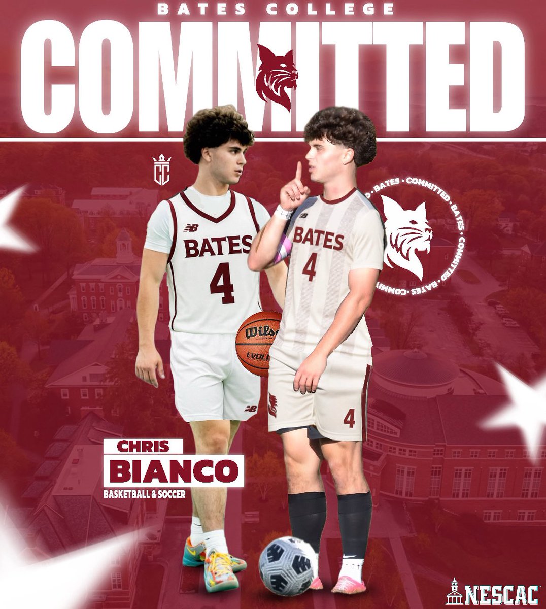 Chris Bianco (@chrisbianco22) on Twitter photo Extremely Blessed and Excited to announce my commitment to Bates College to play soccer and basketball. Thank you to Coach Furbush, Coach Caraviello, Coach Brewster and Coach Houghton for this opportunity. Go Bobcats! <a href="/BatesMensSoccer/">BatesMensSoccer</a> <a href="/BatesCollegeMBB/">Bates College Men's Basketball</a> Extremely Blessed and Excited to announce my commitment to Bates College to play soccer and basketball. Thank you to Coach Furbush, Coach Caraviello, Coach Brewster and Coach Houghton for this opportunity. Go Bobcats! <a href="/BatesMensSoccer/">BatesMensSoccer</a> <a href="/BatesCollegeMBB/">Bates College Men's Basketball</a>