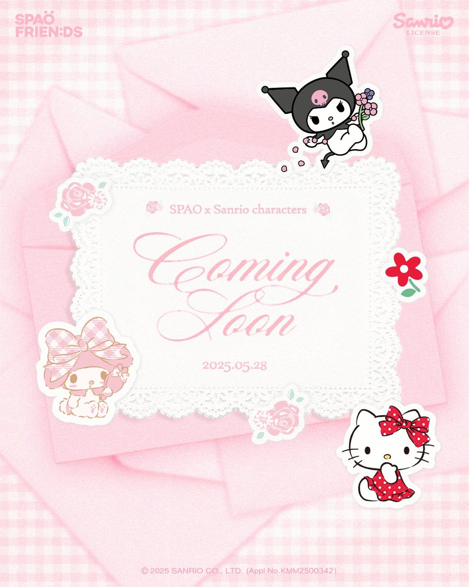 2025.05.28

🎀스파오X산리오캐릭터즈🎀

무더운 여름이 시작되는 순간,
스파오와 산리오캐릭터즈가 준비한
특별한 아이템이 공개 됩니다.

COMING SOON

#스파오 #산리오 #SPAO #SANRIO