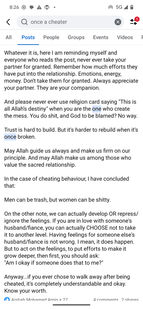 n_azzurajafri's tweet photo. 💯 Saya setuju sangat kena jaga ikhtilat. Remind your spouse. Haritu my husband nak jumpa business owner perempuan, dia ajak saya sekali ikut. Apa-apa ruang fitnah kena tutup. 

Legit psychology research: once a cheater, always a cheater. 

Silakan baca tulisan saya tahun 2019 https://t.co/RwFbNMu4TE