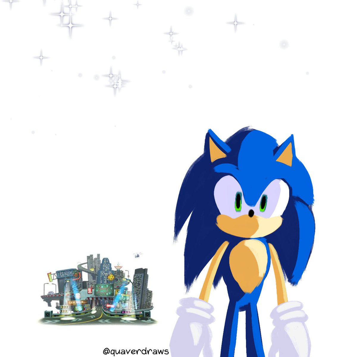 I don't know if I ever showed this, it's a discarded panel from this comic, Sonic was supposed to have the thousand-yard stare