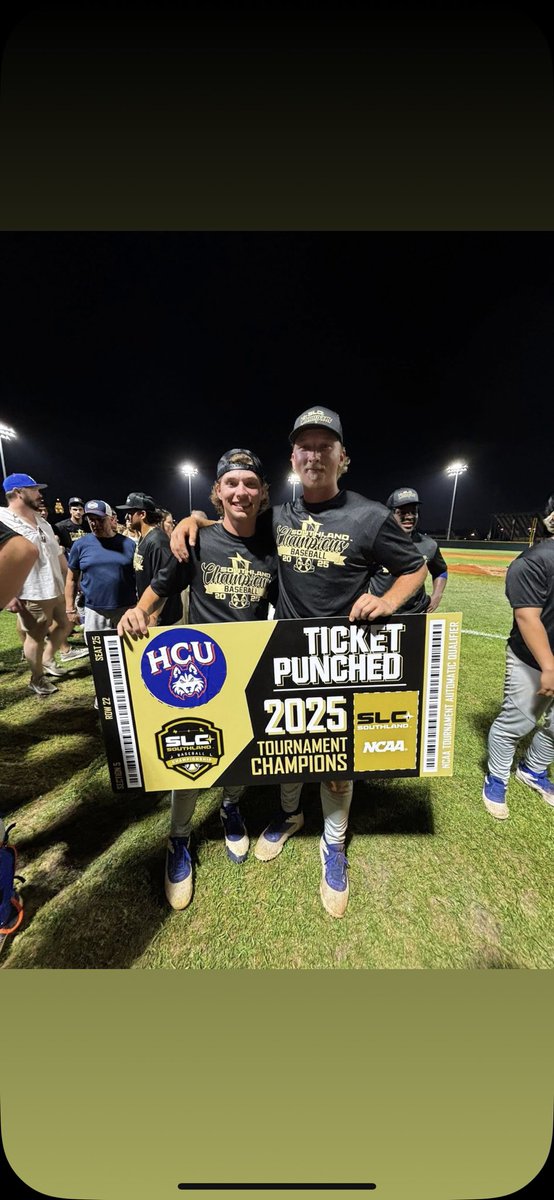 Congratulations to 2022 player <a href="/KamHardebeck/">The_Great_Kambino</a> and 2022-2023 player, World Series champion and <a href="/legionbaseball/">American Legion Baseball</a> player of the year Jacob Cyr on Southland conference tournament championship and regional bid. #554boys