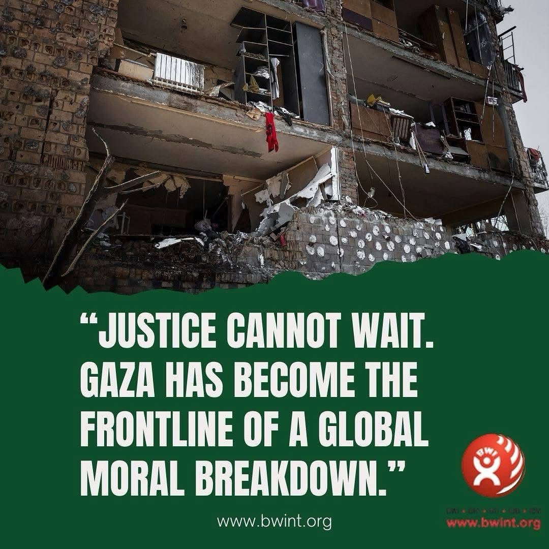 BWI condemns the escalating war in Gaza, a human-made disaster, not a collateral crisis. Israel’s policies of starvation, displacement &amp; conquest have pushed over 500,000 working people to the brink of famine. Gaza lies in ruins.

Read our statement: 
bwint.org/BwiNews/NewsDe…