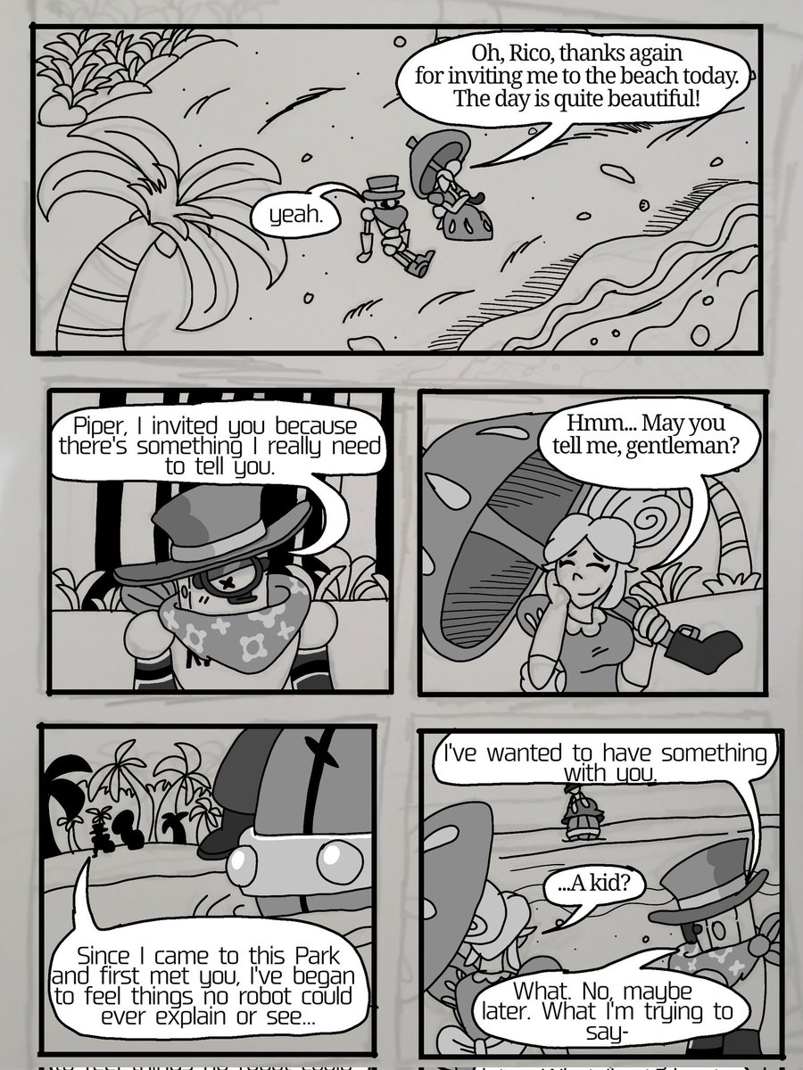 I've finished all the sketches of the first chapter.

Is that page format good enough? Should I add more details to the backgrounds?