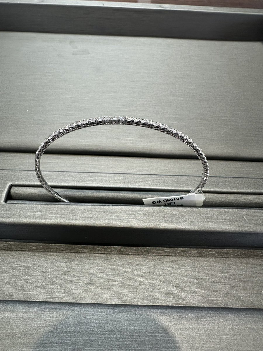 Today’s auction item is for the ladies! (Or the men who need to make some ladies happy!) 
Beautiful diamond bangle bracelet- it could be yours in our raffle bucket auction!