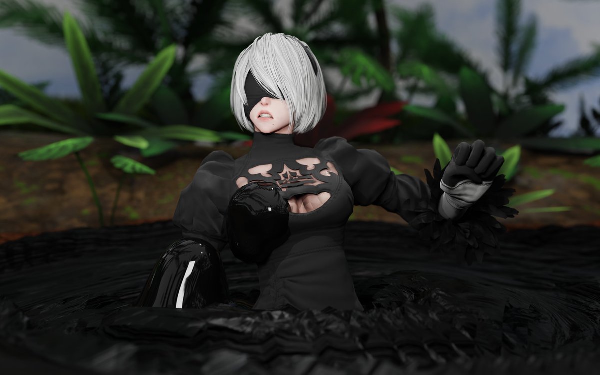 "2B's Tar Trapped!"

Art-Trade with <a href="/Pulsean04/">Pulsenoctis COMISSIONS OPEN!!!</a>!
It's been quite awhile since I've done a genuine 2B sink.
I'd say it's about time I changed that~
#Blender3D #Tar #Quicksand #Damselindistress #クイックサンド #底なし沼 #クイックサンドの日 #NieRAutomata