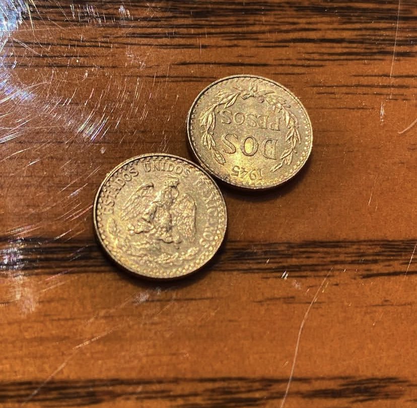 1945 dos pesos gold coin 
$165 each 
Bin to claim 

Zelle
Cashapp 
PayPal 
Apple Pay 
Venmo 
Crypto (10 %discount )accepted as payment options 
 #coin #coins #numismatics #coincollecting #silver #coincollection #coincollector #silvercoinage #silvercoinring