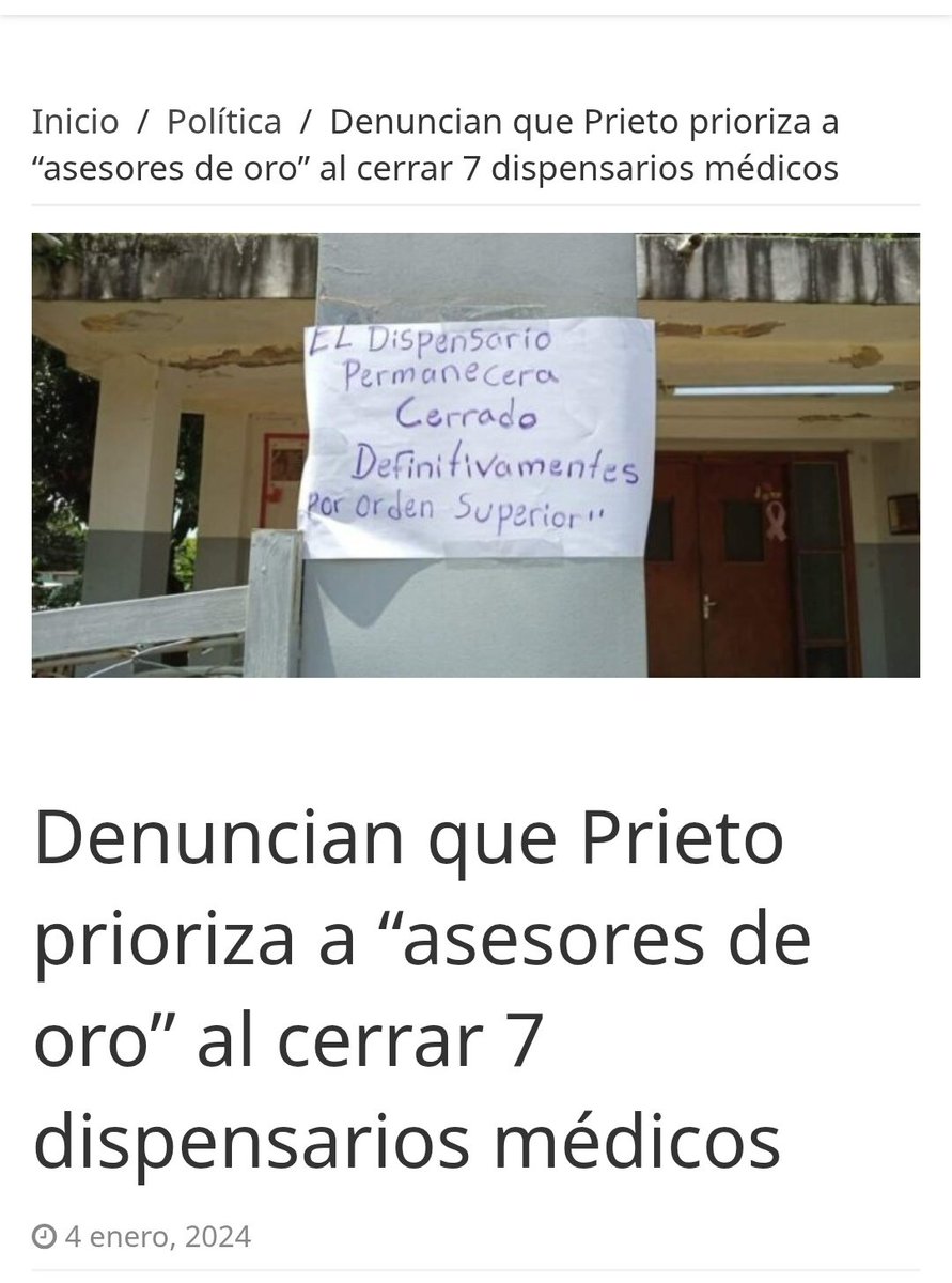 <a href="/enriquegamarra/">Kike Gamarra</a> Quiero verle la cara a cada uno, cuando necesite atención médica en su barrio y encuentre este cartel... 🙃