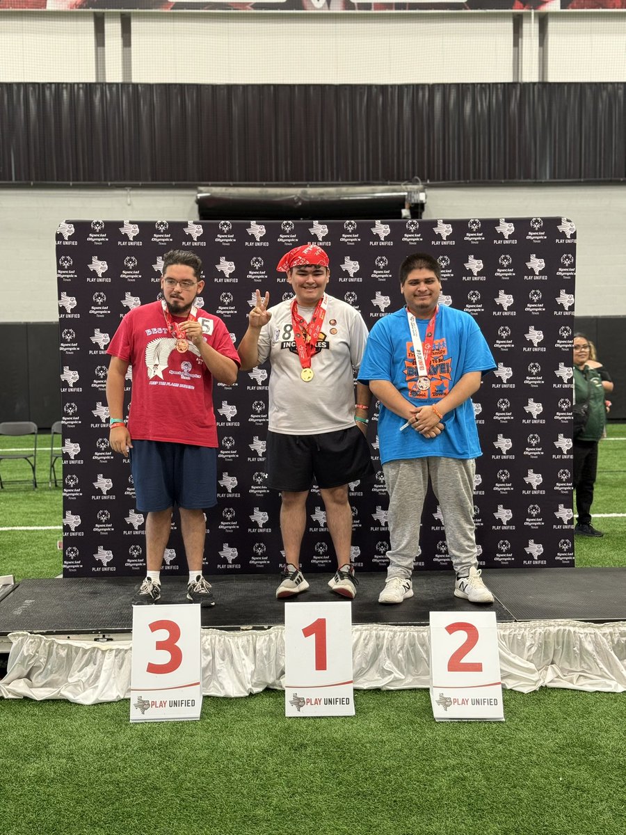 Former #Cougar Bradley Ledesma  Class ‘19, participated in the #SOTX25 summer games in Melissa, Texas in May. 
1st 🥇 place shot put! 
<a href="/ClarkOlympics/">Tom C Clark Special Olympics</a> , Mr. Jesse he is doing great. Next up, national tryouts.