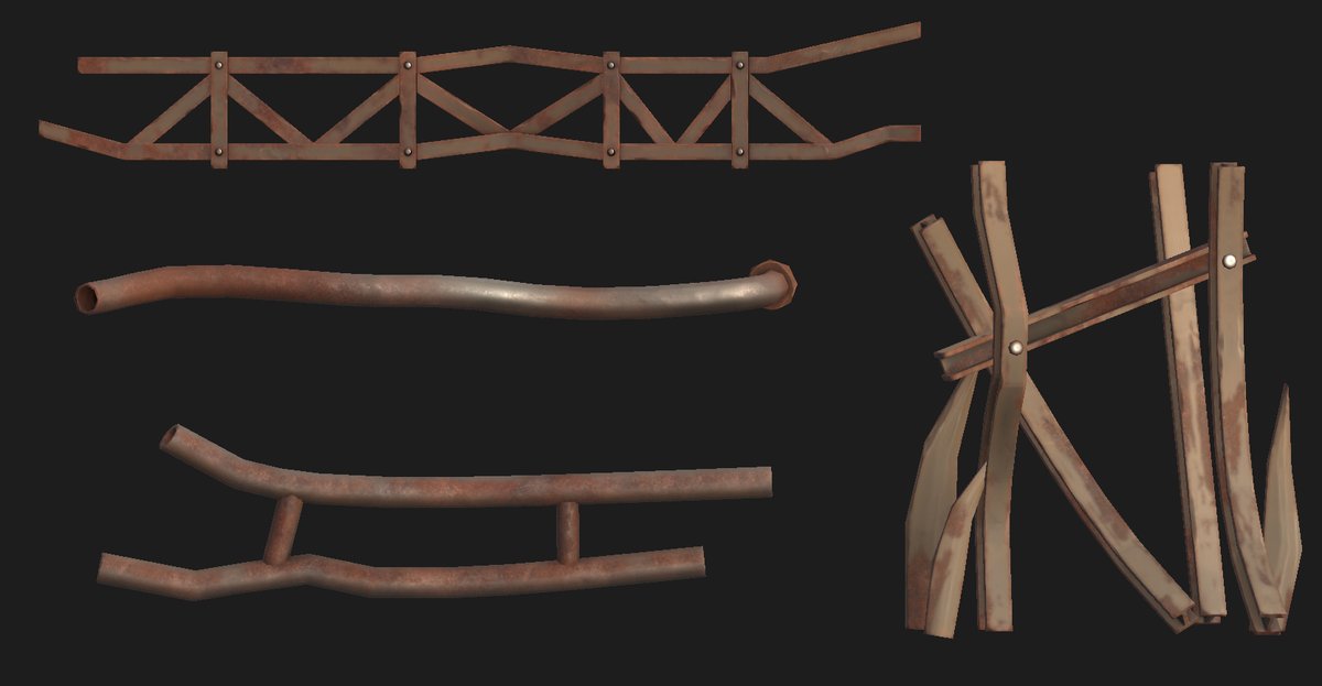 ArkhipStarkov's tweet photo. New pack for download. More than 15 low-poly models of rusty metal &amp; hand-drawn textures for your games! https://t.co/SoHcgiPUiG
#indiegame #indiegamedeveloper #indiegames #gamedev #3d #3DCG #3dart #Unity #unity3d https://t.co/RwORtWZBqs