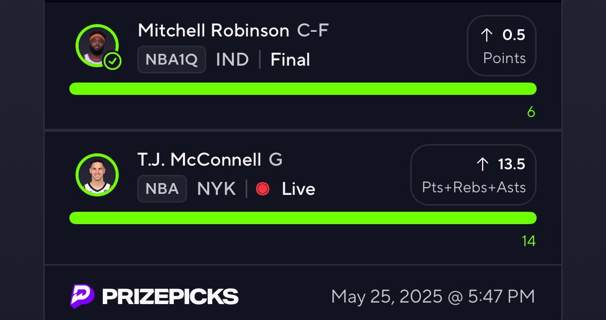 When I tell you to take TJ it’s a blank check to the bank 🏦 

T.J. McConnell (IND) O 13.5 PRA ✅

Cash the most 3x in VIP as well 💎

Anyone who DMs me “TJ” I’ll give you a discount for promo- only live until the end of game 3 📲
dubclub.win/FullSlateProps