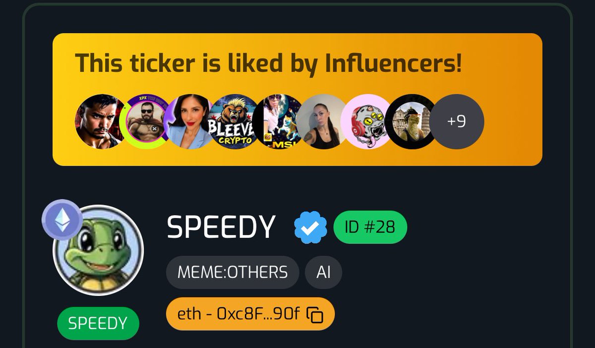 MemeLinked's tweet photo. Are you an influencer but not on https://t.co/sIQtyYeqVV yet ?

It’s free to look this good supporting tickers like @speedyoneth 

Join the elites like
@RicoMoneybags  @CryptoEmpressX 
@BleevesCrypto and so many more 💹 https://t.co/1qKWVtOeCI