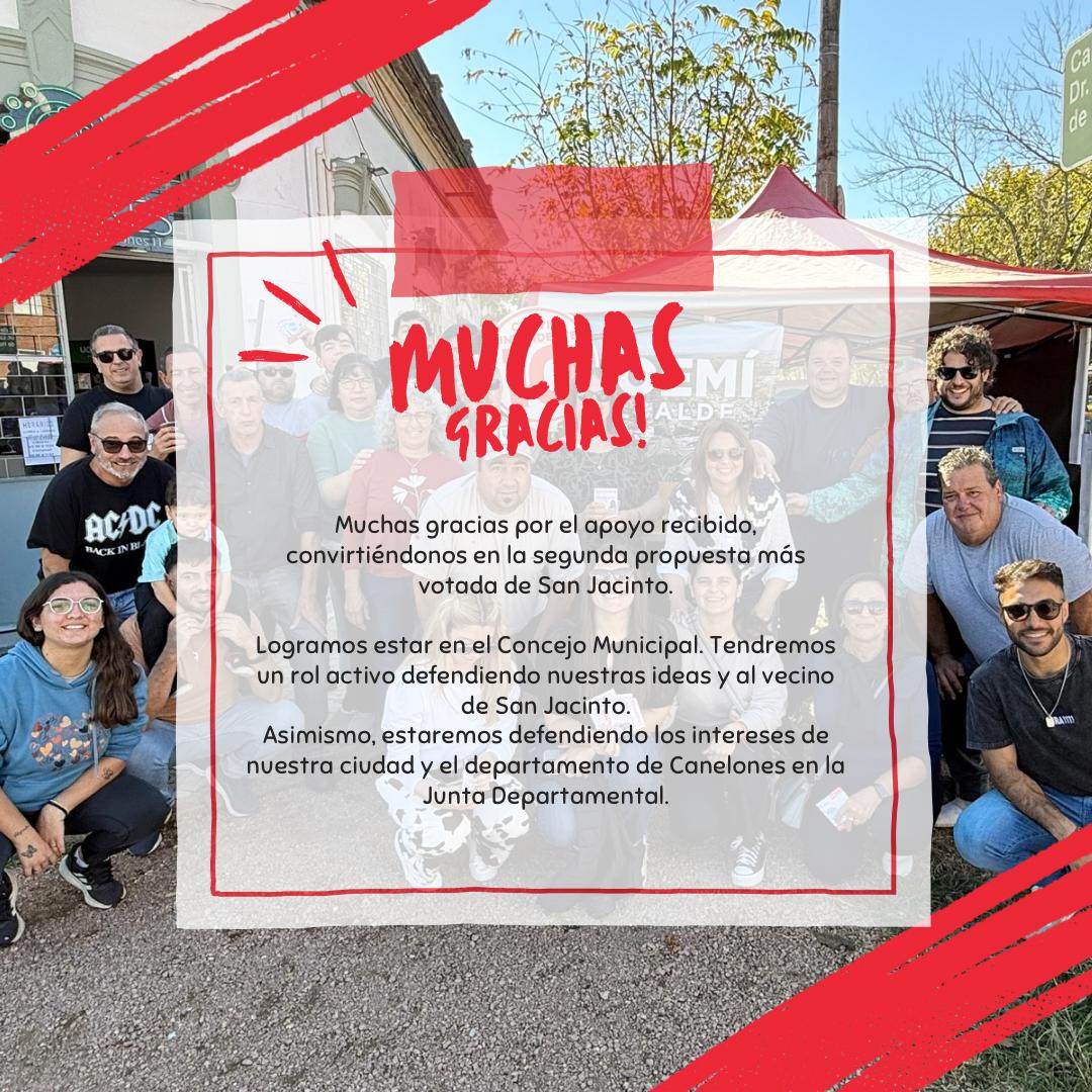 Logramos estar en el Concejo Municipal y un lugar en la Junta Departamental, defenderemos desde ambos lugares los intereses de todos los vecinos.