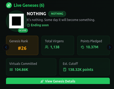 <a href="/virtuals_io/">Virtuals Protocol</a> ’s point system sees a boost with $NOTHING, where users can earn Yapper points by engaging on X, aligning with the protocol’s 24-hour rolling emission logic, per the May 2025 whitepaper update.