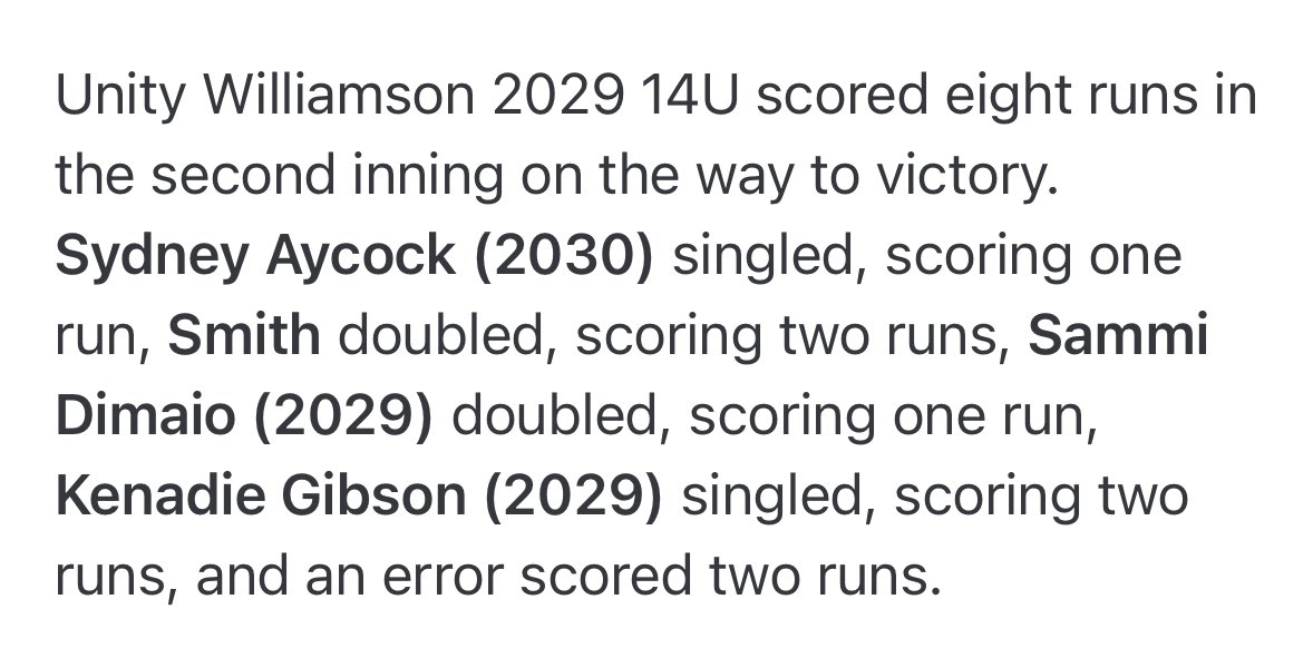 SammiDiMaio78's tweet photo. Had a great weekend in the field and at the plate!  My team won the championship.  There was no video so here are some recaps of the games. @Unity2029 @VAUnitySB @SBRRetweets @SoftballHome @SoftballDown @KevinMoses38 @DirectRecruits @TopPreps @Get2CollegAth https://t.co/onFLnTqQAp