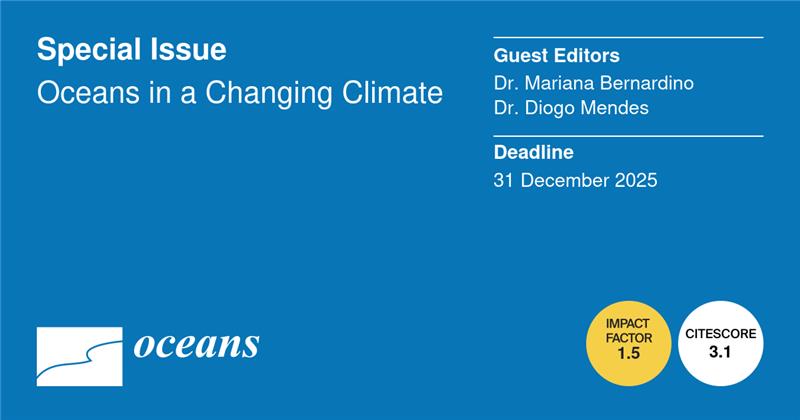 MDPI Environmental & Earth Sciences (@mdpienvironment) on Twitter photo New Special Issue Online! <a href="/MdpiOceans/">Oceans MDPI</a>
📢Call for papers for Special Issue "Oceans in a Changing Climate"
⌛️Deadline: 31 December 2025
👤Guest Editor: Mariana Bernardino, Diogo Mendes
📬To contribute: mdpi.com/journal/oceans… New Special Issue Online! <a href="/MdpiOceans/">Oceans MDPI</a>
📢Call for papers for Special Issue "Oceans in a Changing Climate"
⌛️Deadline: 31 December 2025
👤Guest Editor: Mariana Bernardino, Diogo Mendes
📬To contribute: mdpi.com/journal/oceans…