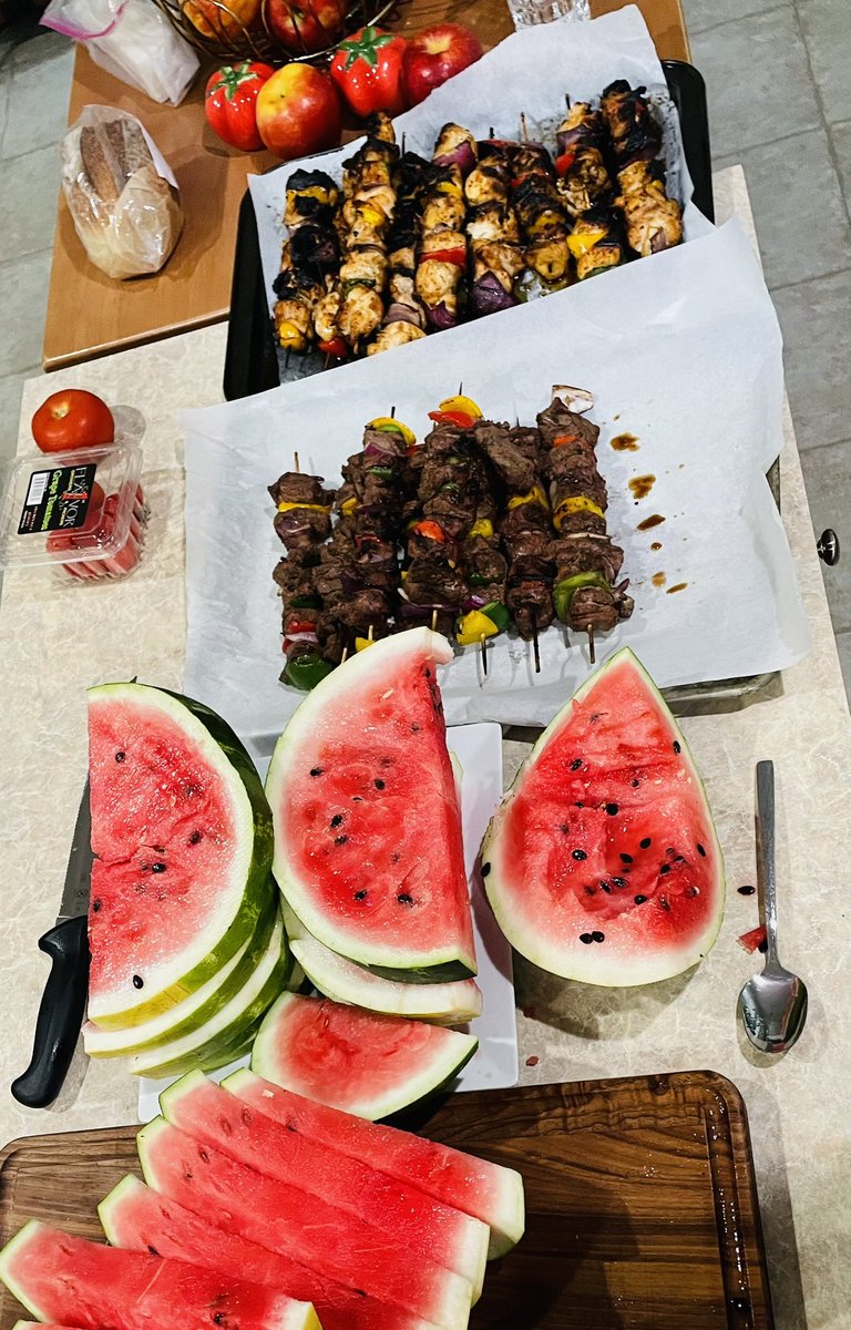 F3Snoop~ABunn (@f3snoop) on Twitter photo Sunday food prep feeds the #ATeam for tha week.
Steak kebabs
Chicken kebabs
Two dozen fresh eggs - Kings Mtn, NC
Quinoa salad
Watermelon
Bananas
Apples
Nitro Cold Brew Cans (12 Cans)
Natural Spring Water - Hendersonville, NC
<a href="/F3_Challenges/">F3 Resistance Training & Gear</a> <a href="/F3Metro/">F3 Charlotte Metro</a> Sunday food prep feeds the #ATeam for tha week.
Steak kebabs
Chicken kebabs
Two dozen fresh eggs - Kings Mtn, NC
Quinoa salad
Watermelon
Bananas
Apples
Nitro Cold Brew Cans (12 Cans)
Natural Spring Water - Hendersonville, NC
<a href="/F3_Challenges/">F3 Resistance Training & Gear</a> <a href="/F3Metro/">F3 Charlotte Metro</a>