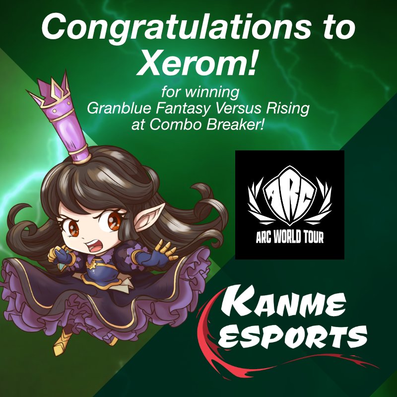 Kanme Esports & Studios ✈Max Mode✈Fight Kingdom (@kanme_studios) on Twitter photo CONGRATULATIONS TO <a href="/SSBFC_Xerom/">Kanme || Xerom</a> for winning #GBVSR at <a href="/COMBOBREAKER/">COMBO BREAKER</a>! He auto qualifies to the <a href="/ASWesports/">ASW_esports ┃ARC WORLD TOUR 2025-2026</a> finals for the 3rd time, we hope he's ready for Korea! CONGRATULATIONS TO <a href="/SSBFC_Xerom/">Kanme || Xerom</a> for winning #GBVSR at <a href="/COMBOBREAKER/">COMBO BREAKER</a>! He auto qualifies to the <a href="/ASWesports/">ASW_esports ┃ARC WORLD TOUR 2025-2026</a> finals for the 3rd time, we hope he's ready for Korea!