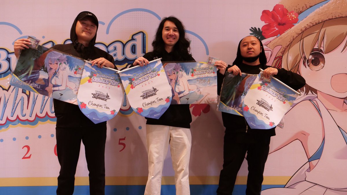 BushiroadEvents's tweet image. 🌺 BSF 2025 🌺

Congratulations to the top teams of Weiß Schwarz at Long Beach, CA (USA)! 🎉

🏅 Dreamcatcher 
🥈 Los Conquistadores
🥉 We&apos;re Gonna Lose

#Bushiroad #BSF25