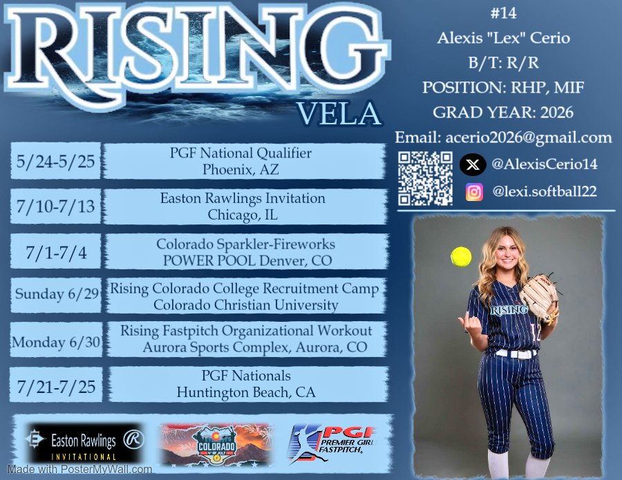 AlexisCerio14's tweet photo. Started the summer season off strong. Hit a 2B in first at bat  @PGFnetwork qualifier @1swingevents. Pitched well to contact with my curve & dropball. @CoachAJ10 @coachalyssarazo @CoachWallace__ @CrystalRosenth1 @CoachDowns42 @HennesseySftbll @CoachMattaUCR @LineDsoftball @los_stuff #uncommitted2026
