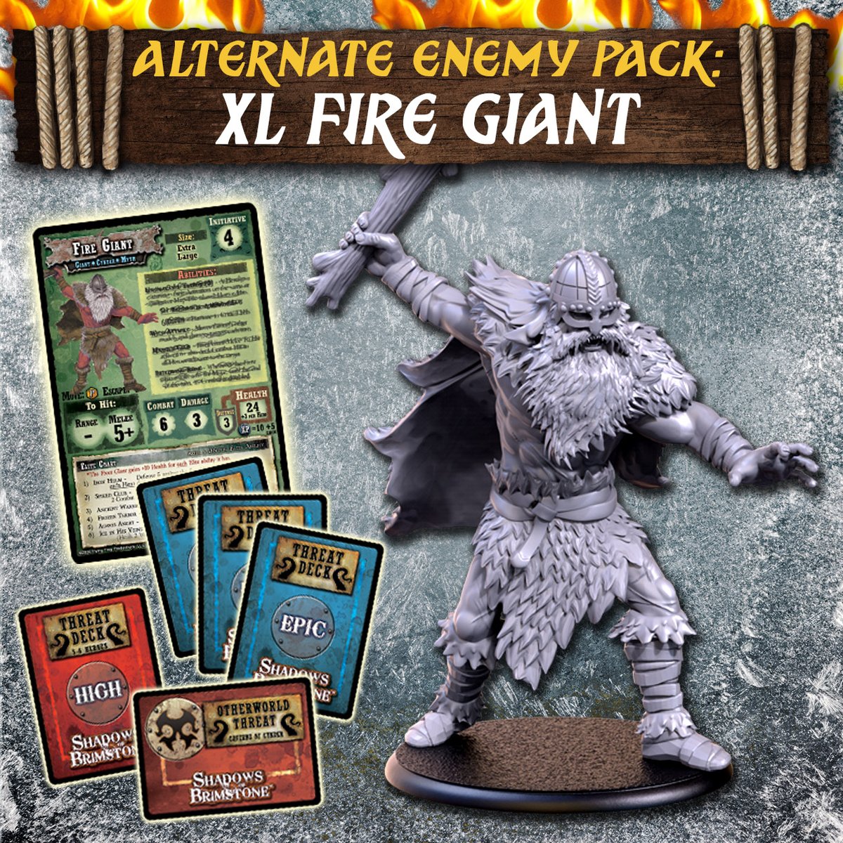 The Fire Giant alternate version of the Frost Giant is available for the 1st time in our Web Store as part of the Memorial Day Sale. Check out the web store for many other exciting sales, previews, and bundles!
#boardgame #tabletopgaming #tabletopgames #shadowsofbrimstone #sale