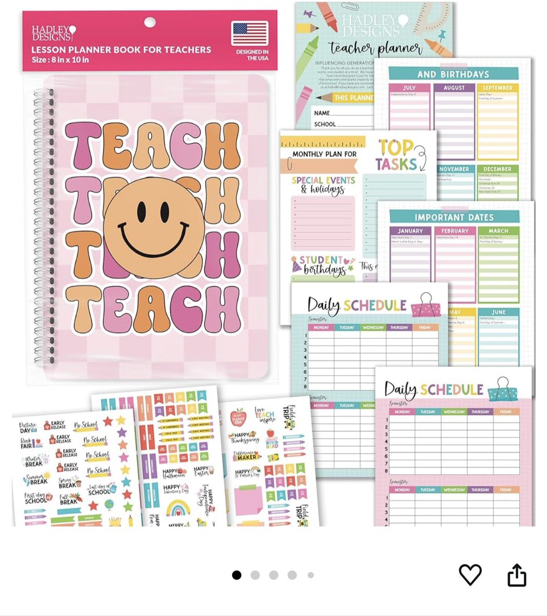 Even with summer here, my brain’s already in planning mode. ☀️😎
It helps me feel a little more ready and a lot less overwhelmed. 👩🏽‍🏫✍️
My planner helps me keep my head in straight LOL not to mention how cute it is and it’s PINK!! 💗 Help me#clearthelist 
amazon.com/hz/wishlist/ls…