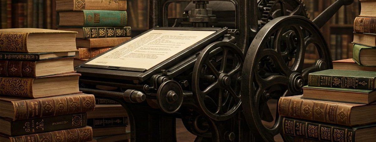 freeboostpromo's tweet image. 📖 From priceless manuscripts to printed masterpieces! 
Discover how the invention of the printing press changed book production forever. A game-changer in knowledge sharing &amp;amp; literacy! 💡📚 #Reading #Publishing #Gutenberg #History #Books #Innovation 
buff.ly/wqCxUDu