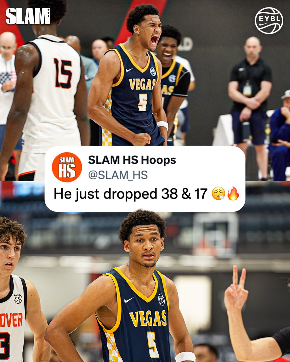SLAM_HS's tweet image. Maximo Adams JUST WENT OFF for 38 points and 17 rebounds 😮‍💨

Vegas Elite just ended Team Takeover's undefeated start to the EYBL season.

@NikeEYB @VegasEliteBC @MaximoAdams25